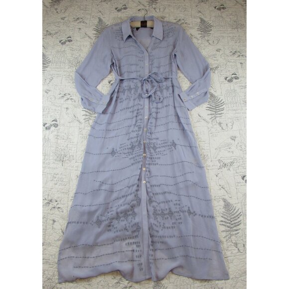 Soft Surroundings Dusty Lilac Ibiza Embroidered Georgette 2 piece Dress size S - Picture 5 of 9